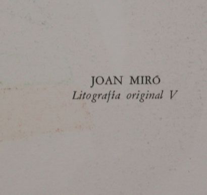 null MIRO Joan (1893-1983) d'après

Lithographie originale V en couleur extraite...