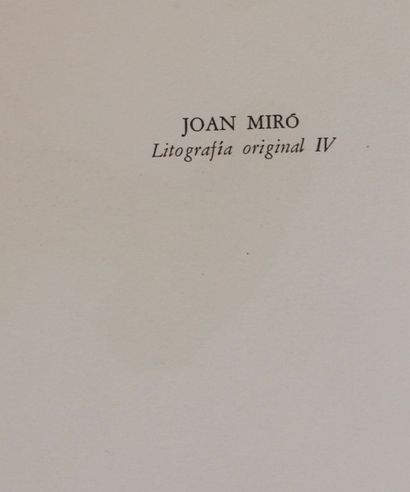null MIRO Joan (1893-1983) d'après

Lithographie originale IV en couleur extraite...