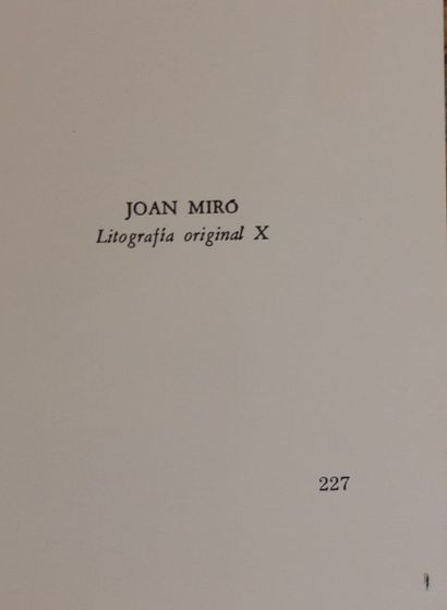 null MIRO Joan (1893-1983) d'après

Lithographie originale X extraite de Joan Miro...