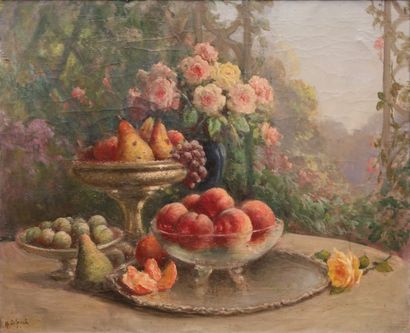 null DELPECH Hermann (1865-1918)

Nature Morte aux compotiers fruits et fleurs

Huile...