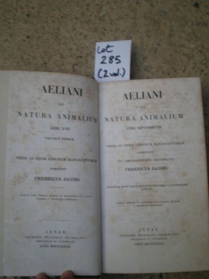 null AELIANI. De natura animalium Libri Septemdecim. 

Jacobs, Frommani, 1832, 2...