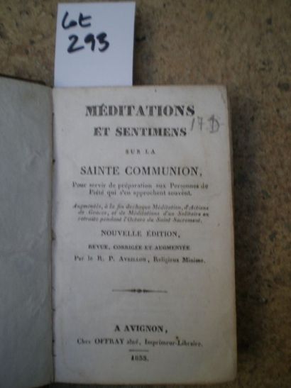 null [ANONYME]. Méditations et sentiments sur la Sainte Communion. Nouvelle édition...
