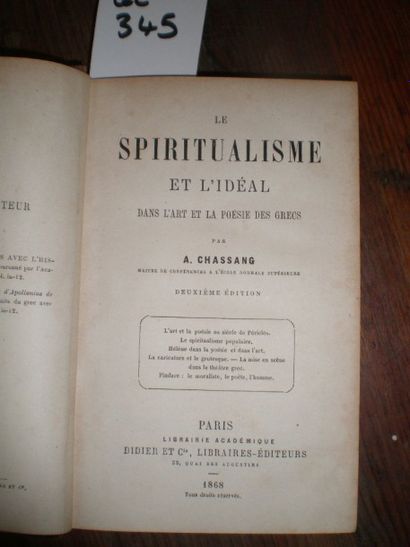 null CHASSANG (A.). Le spiritualisme et l’idéal dans l’art et la poésie des grecs.

Paris,...