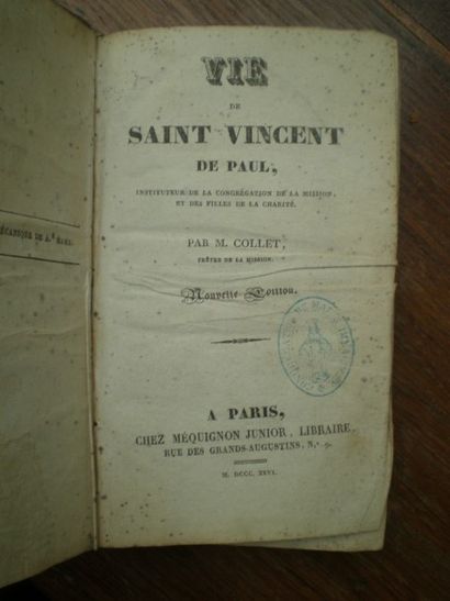 null COLLET (M.). Vie de Saint Vincent de Paul.

Paris, Méquignon, 1826, relié plein...