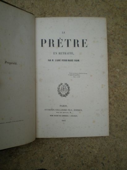null COLOM Pierre Marie. Le prêtre en retraite.

Paris, Chalandre, 1847, relié demi-basane...