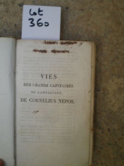 null CORNELIUS NEPOS. Vie des grands capitaines de l’antiquité.

Paris, Delalain,...