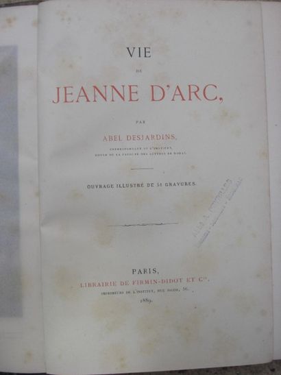 null DESJARDINS Abel. Vie de Jeanne d’Arc.

Paris, Firmin-Didot, 1889, relié demi-basane...