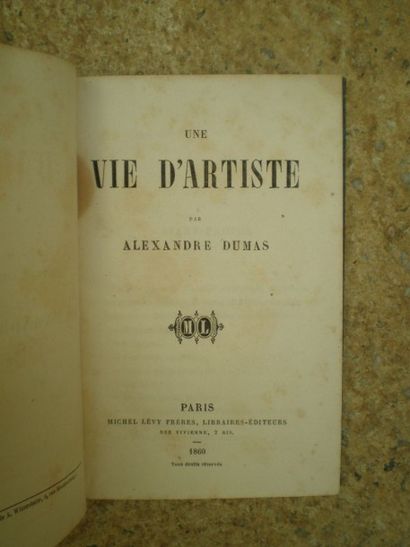 null DUMAS Alexandre. Une vie d’artiste.

Paris, Michel Lévy, 1860, relié demi-chagrin...