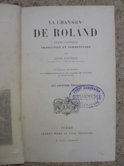 null GAUTIER Léon. La chanson de Roland, texte critique traduction et commentaire.

Tours,...