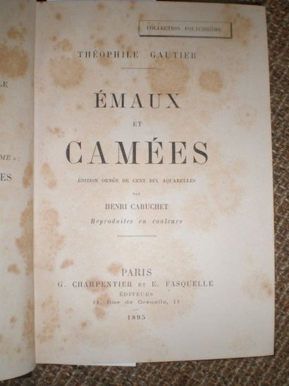 null GAUTIER Théophile. Emaux et camées.

Paris, Charpentier et Pasquelle, 1895,...