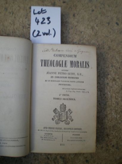 null GURY Joanne Petro. Compendium Theologiae Moralis.

Paris, Périsse, 1852, 2 volumes...