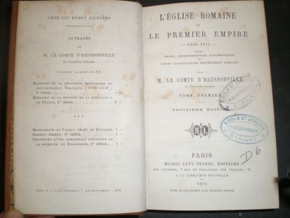 null HAUSSONVILLE Comte d'. L'Eglise Romaine et le Premier Empire.

Paris, Lévy,...