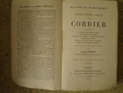 null LAURENT (G.). Nouveau manuel complet du Cordier.

Paris, Roret-Mulo, 1911, broché....