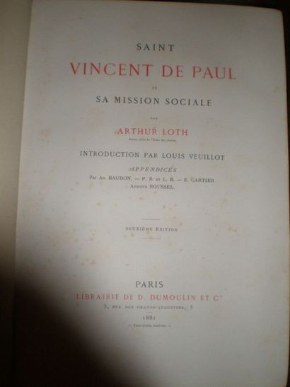 null LOTH Arthur. Saint Vincent de Paul et sa mission sociale.

Paris, Dumoulin et...