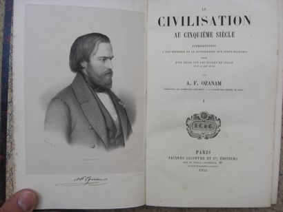 null OZANAM (A.F.). 

-La civilisation au cinquième siècle. Paris, Lecoffre, 1855,...