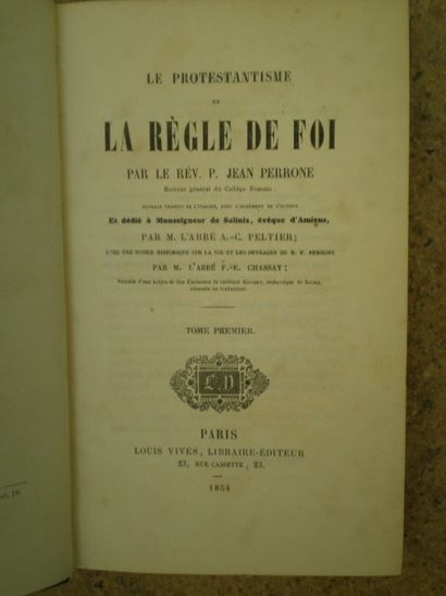 null PERRONE Jean. Le protestantisme et la règle de foi.

Paris, Vives, 1854, 3 volumes...