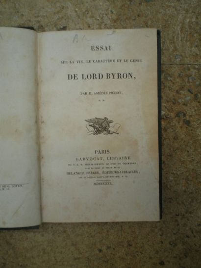 null PICHOT Amédée. Essai sur la vie, le caractère et le génie de Lord Byron.

Paris,...