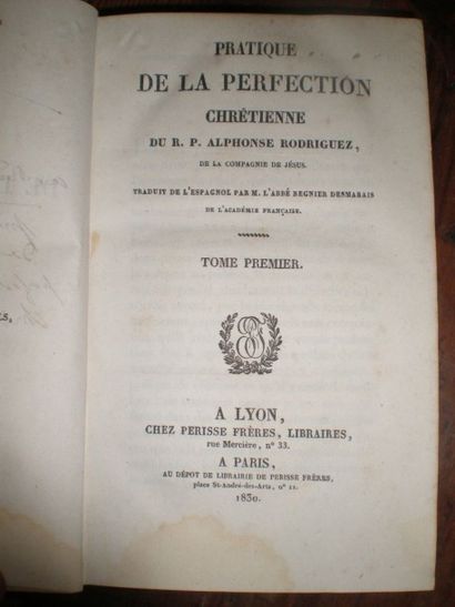null RODRIGUES (R.P. Alphonse). Pratique de la perfection chrétienne.

Lyon, Périsse...