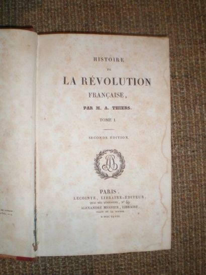 null THIERS (A.). Histoire de la Révolution Française.

Paris, Lecointe, 1828-1829,...