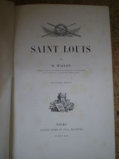 null WALLON (H.). Saint Louis.

Tours, Mame et fils, 1892, relié demi- maroquin rouge...