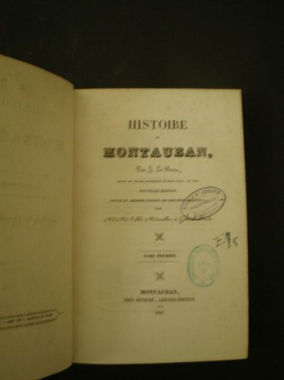 null LE BRET. Histoire de Montauban.

1841, 2 volumes reliés demi-basane.