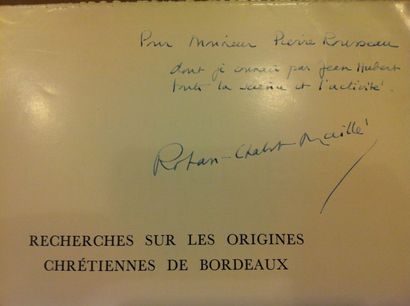 null MAILLE Marquise de. Recherches sur les Origines Chrétiennes de Bordeaux. 

Paris,...