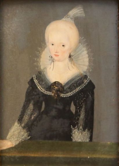 null École Anglaise du début du XVIIème siècle

Portrait de femme

Toile

(restaurations)

21...