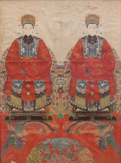 null Chine

Peinture polychrome sur papier représentant des

ancêtres

Papier

XIXème...