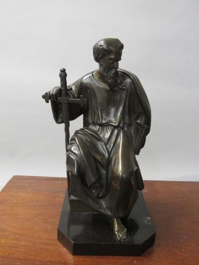 null Saint Paul en méditation assis

Sculpture en bronze, marquée 594.

Haut. : 28...