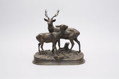 null DUBUCAND Alfred (1828-1894)

Cerf et sa biche

Bronze à patine brune

Signé...