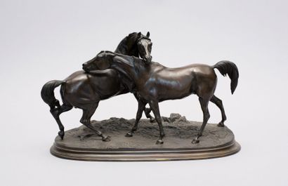 null MENE Pierre-Jules (1810-1879) d’après

Accolade

Bronze à patine brune, signé...