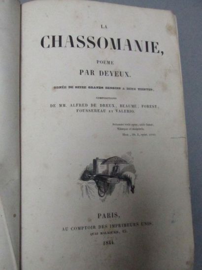 null DEYEUX, Théophile. - La chassomanie,

poème. Compositions de Alfred de Dreux,

Beaume,...