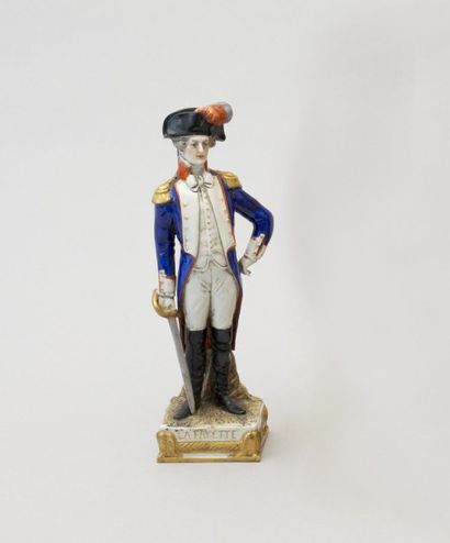 null SAXE Manufacture de

Marquis de Lafayette

Figurine en pied en porcelaine polychrome

Marquée...