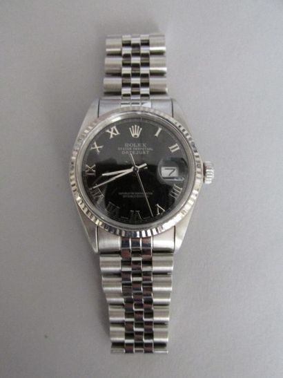 null ROLEX (Oyster Perpetual Datejust -

Chiffre Romain réf. 16014), vers 1985

Montre...