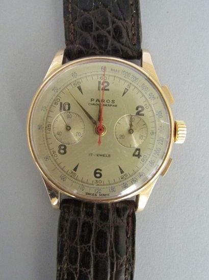 null PAROS (Chronographe tachimètre, vers

1950)

Chronographe de grande taille en...