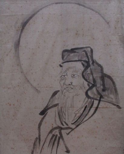 null CHINE 

Portrait d'homme 

Encre sur papier

(piqures, déchirures)

56 x 44...