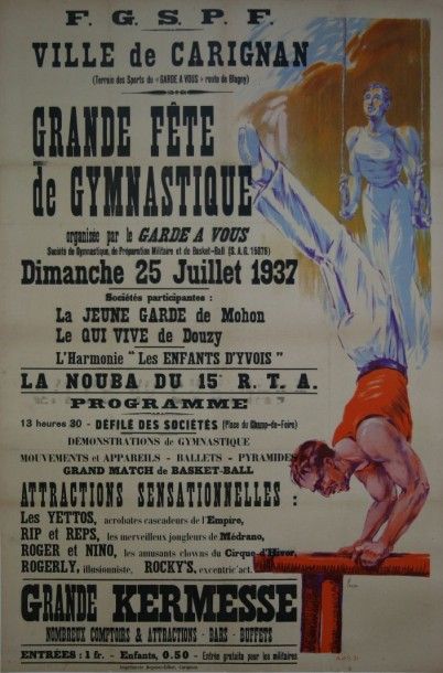 null YAED. 

Grande fête de Gymnastique de la Ville de Carignan. 1937. 

Imprimerie...