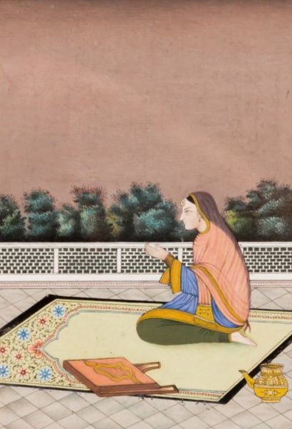 null INDES

Deux miniatures représentant une femme en

prière et une femme au bouc.

Gouaches...
