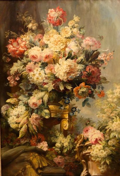 null École française du XIXème siècle

Bouquet de fleurs sur un entablement

Huile...
