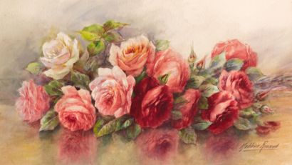 null RENAUD Madeleine (active au XXème

siècle)

Bouquet de roses

Aquarelle.

Signée...
