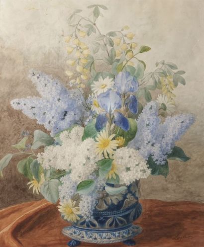 null LOZIER (XXème siècle)

Nature morte au bouquet de lilas

Aquarelle sur papier.

Signée...