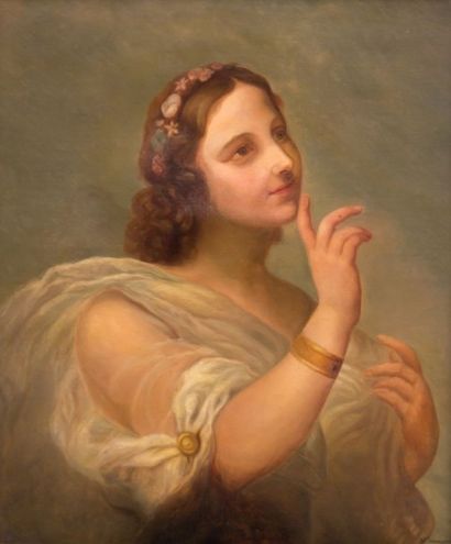 null JEANNEAU Édouard (XIXème-XXème

siècle)

Portrait de jeune fille à la couronne...