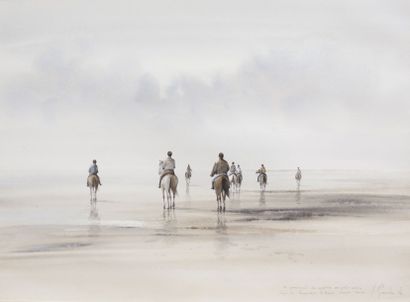 null GAUDIN Alain (né en 1951)

Promeneurs à cheval sur la plage de

Pornichet

Aquarelle...