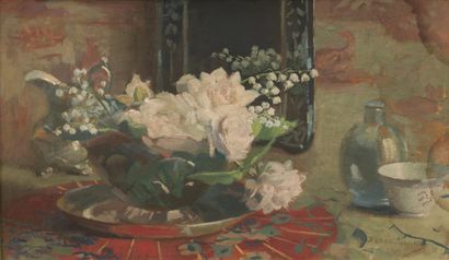 null NEREE-GAUTIER Jane (1877-1948)

Nature morte aux roses, muguet et pichet

Huile...