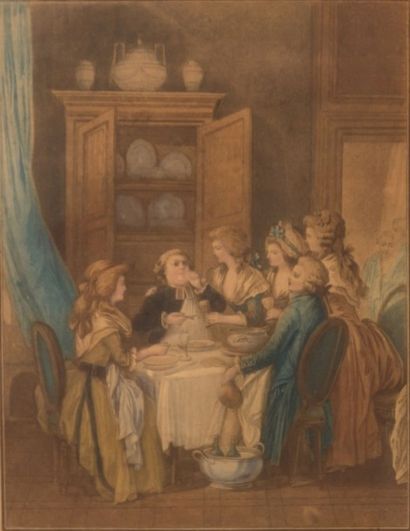 null Paire de gravures Le diner et le Souper d'après Huet

34 x 26 cm

1493