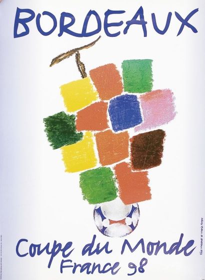 null MASSENET et ANTERO. 

Affiche pour la Coupe du Monde de Football 1998 "Bordeaux"....