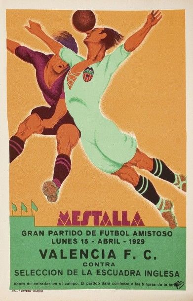 null Deux Affiches Mestalla pour les matchs du Football Club de Valence contre le...