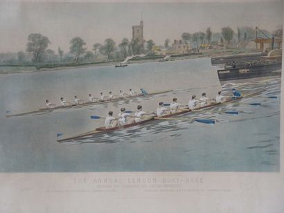 null DUJARDIN. "The annual London boat-race between the Cambridge ans Oxford Universities"....