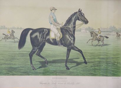 null "ADAM. ""Suzerain. Vainqueur du Derby français de Chantilly 1868"". 

Retirage...