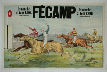 null MAC. Affiche pour les courses hippiques de Fécamp du dimanche 2 août 1896. Weimer....